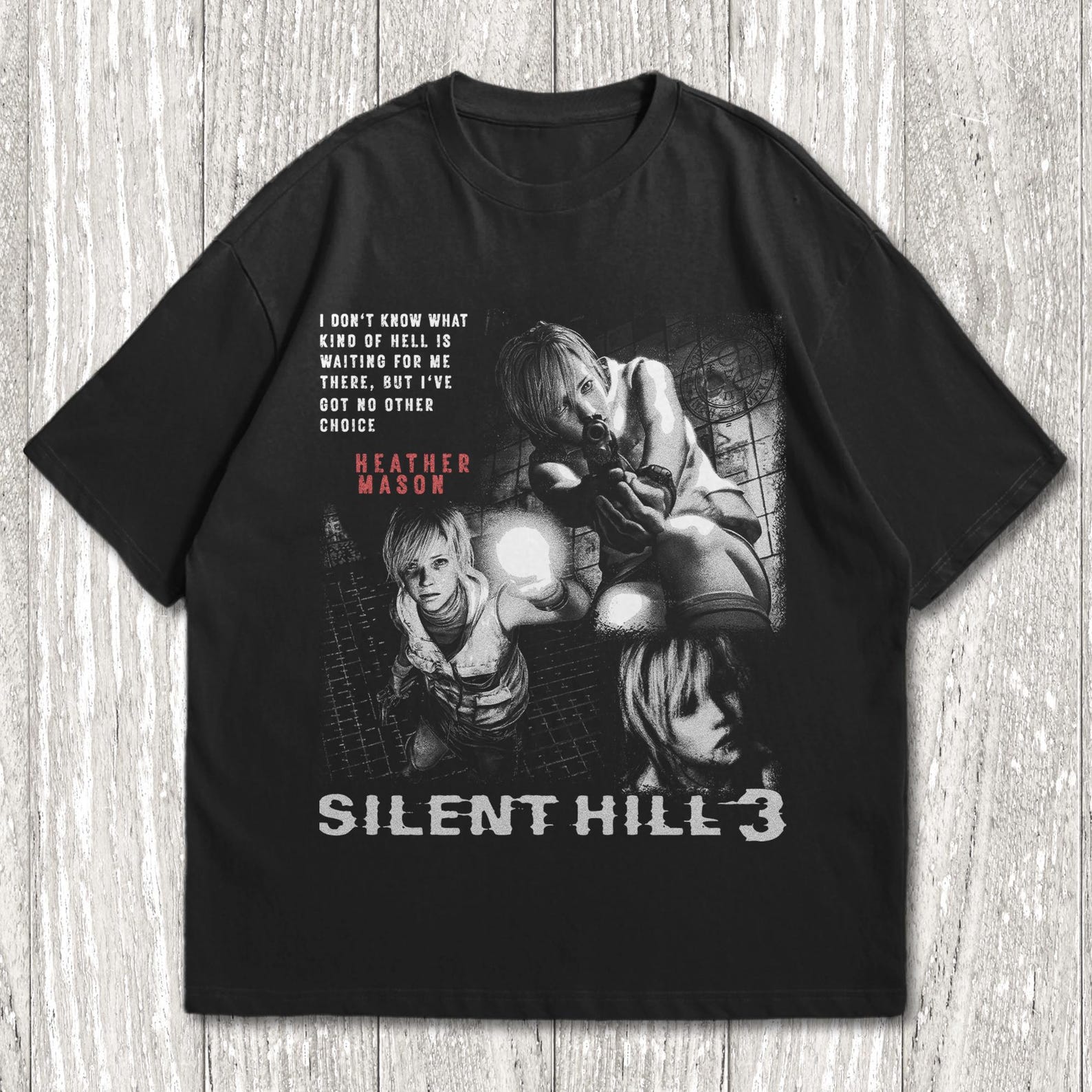 Retro Silent Hill 3 Gifts For Man And Women Unisex T-Shirt, Vintage 90s Bootleg Style Silent Hill 3 T-Shirt, Heather Mason T-Shirt, S