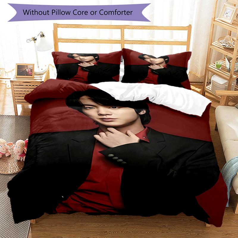 3pcs Jin Singer Pattern Bedding Set Duvet Cover Set Includes Duvet Cover &pillowcases, Perfect All Season Bedroom Decoration & Gift