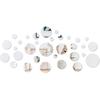CEYAZYE Wall Mirror, Circle Mirror Tiles Self Adhesive, 32 PCS Acrylic Mirror Stick On Mirrors for Wall, Removable Peel and Stick Wall Decals for