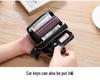 RFID Cowhide Leather Card Holder & Coin Purse with Double Zipper