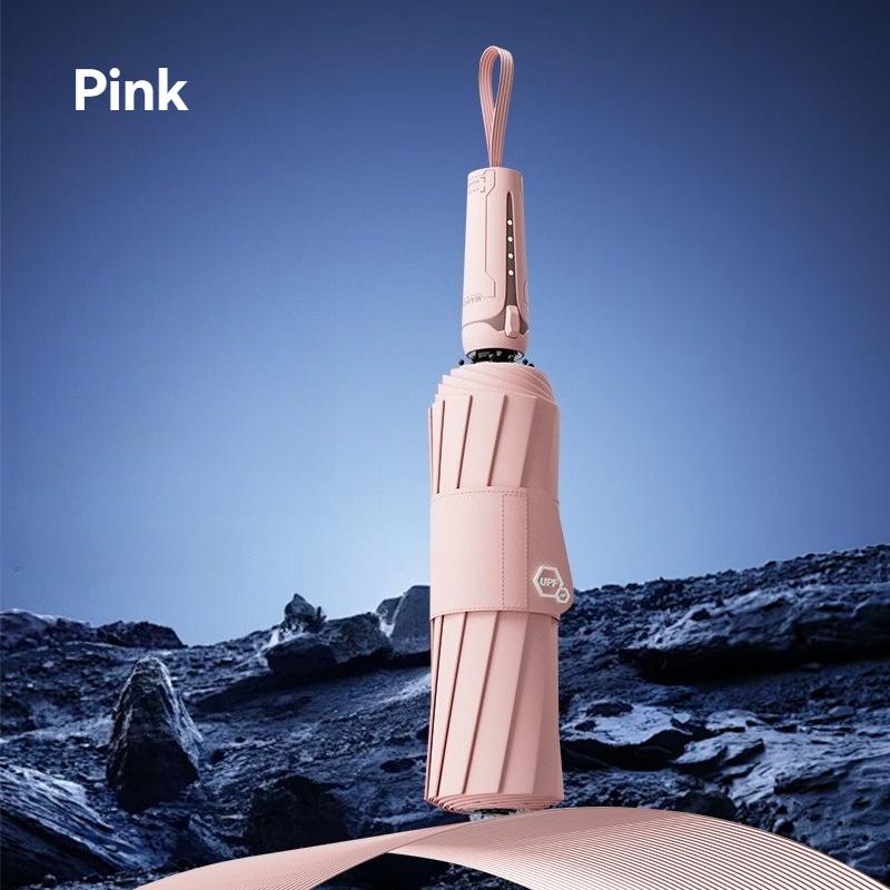 Windproof Folding Umbrella Men Women 10K Strong Big Automatic Umbrella Rain Waterproof Travel UV Protection Sun Umbrella Luxury Aluminum&10K розовый