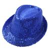 Boys Shiny Sequins Tuxedo Suit Long Sleeve Lapel Single Breasted Jacket Coat with Hat Dance Banquet Performance Costume