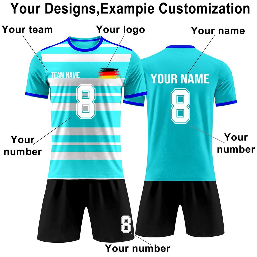 Personalised Shirts Kit Mens Girls With Name Number Custom Football Jerseys For Boys Training Suit