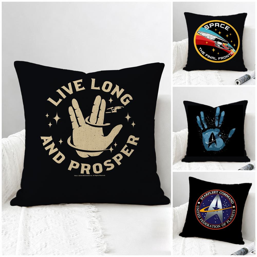 Franchise Star Trek Cushion Cover Natural Linen Pillowcase Set AllinOne Decor for Sofa Bedroom Chair