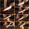 7 Pieces Pink Coding Carbon Steel Kitchen Knife Set with with Scissors and Sheaths