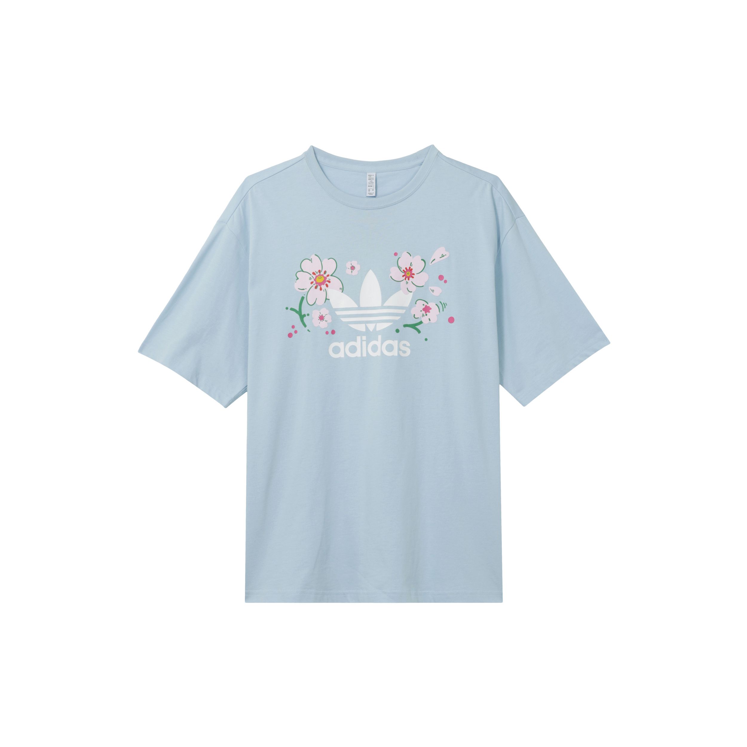 

Adidas Originals Трилистник Oversize-футболка с логотипом Женские топы Светло-розовый синий IP3750 M