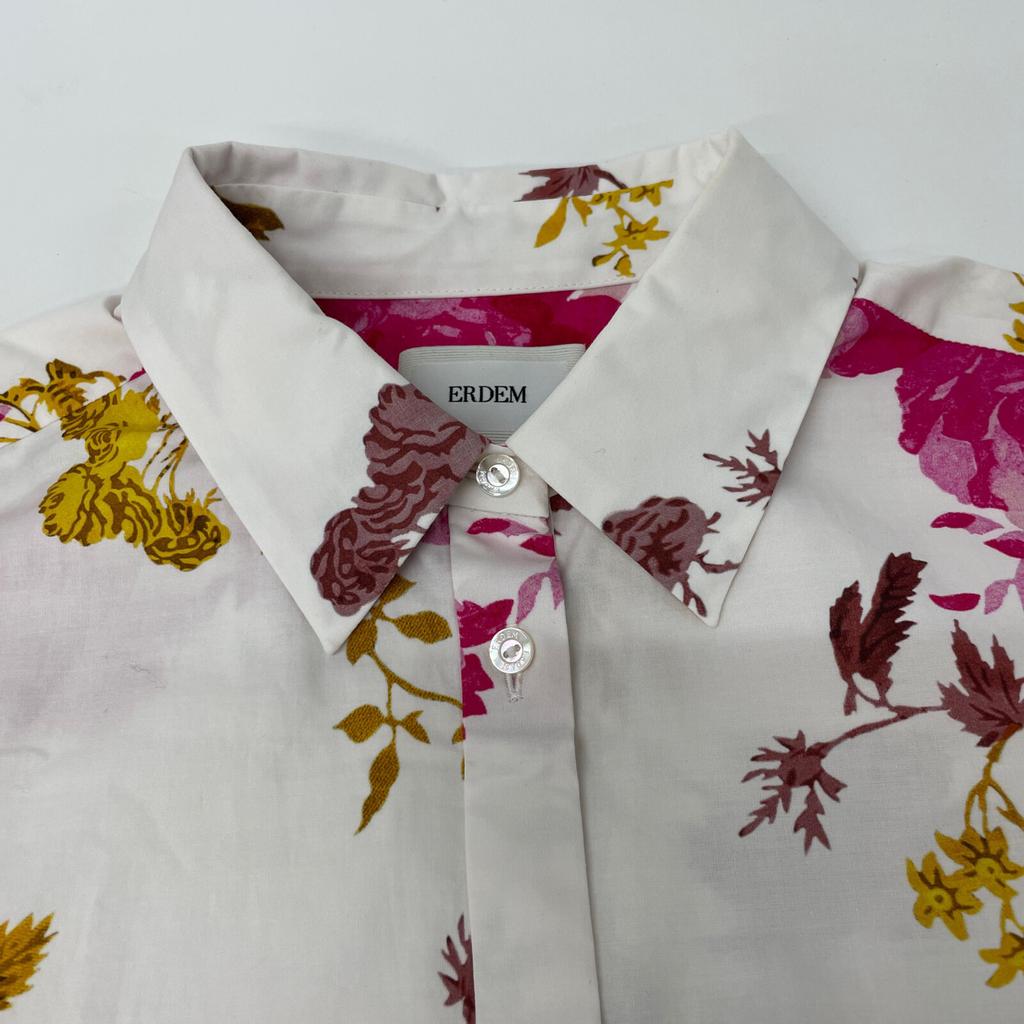 ERDEM S1D921 White Floral Cotton One Piece 24Stainless Steel dress UK6 whiteUsed