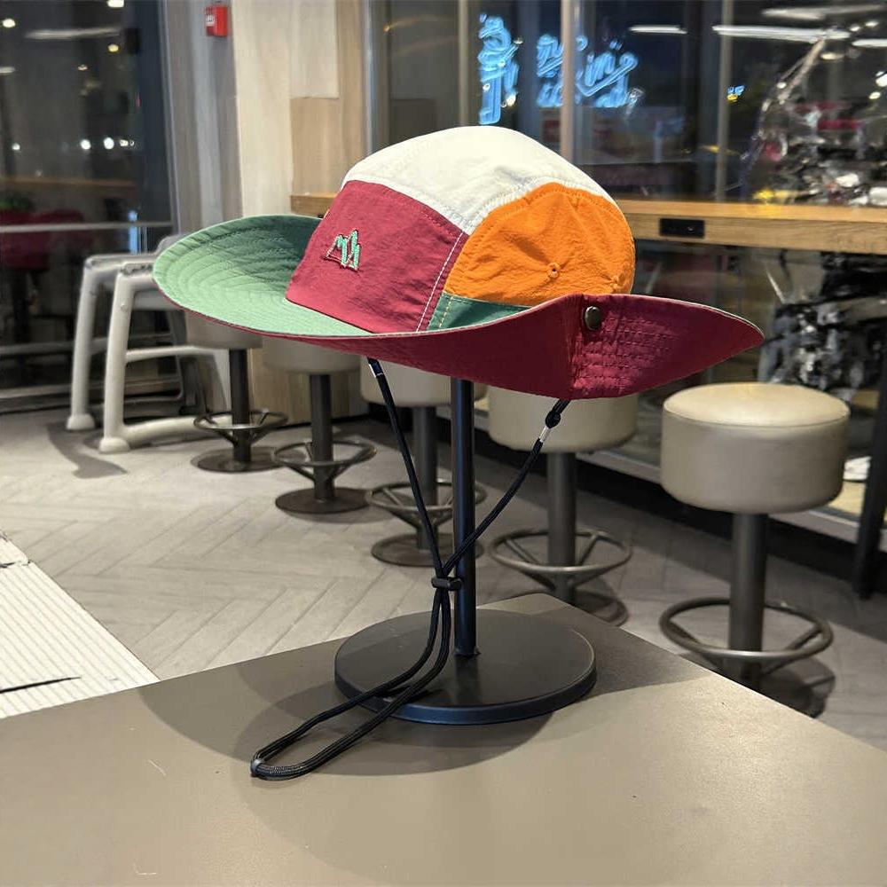 Mori Contrasting Color Sunscreen Bucket Hat Men and Women Summer Hiking Hiking Hat Casual Versatile Fishing Shading Basin Hat
