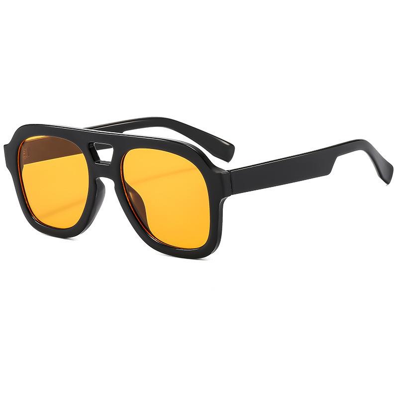 New fashion trend retro double beam large frame square sunglasses sunglasses