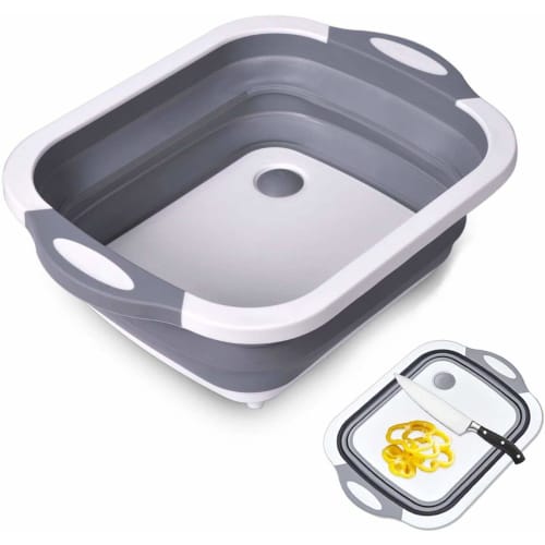

2019 Folding Washtub, Cutting Board, Drainer, Bucket with Drainage Function, Handle, Large Capacity, Multifunctional, Safe and Odorless, Easy to Store