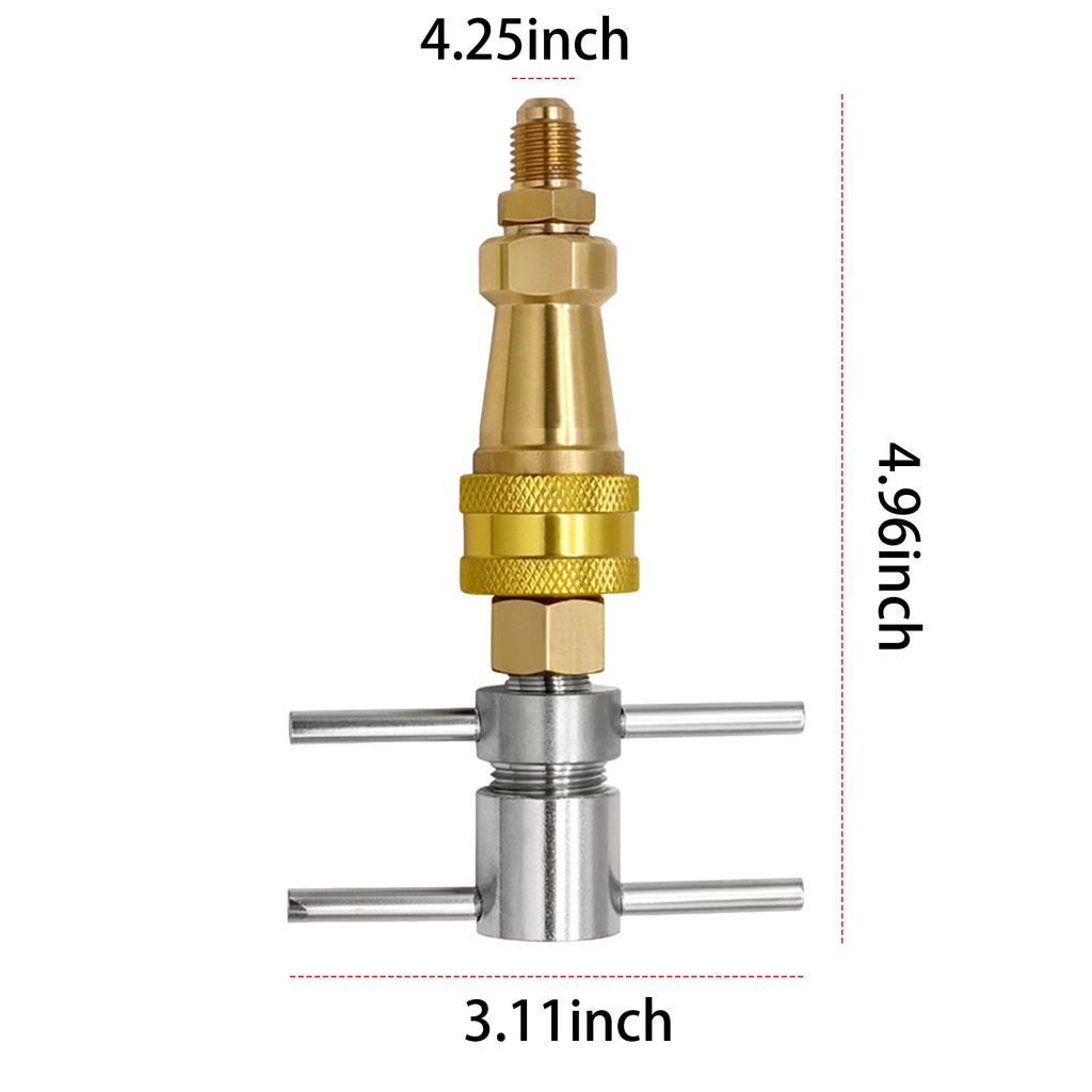 Brass Quick Coupling 1/4 Inch Refrigerator Quick Coupling Tools Metal Quick Connector for Cooling System & High Pressure Washer