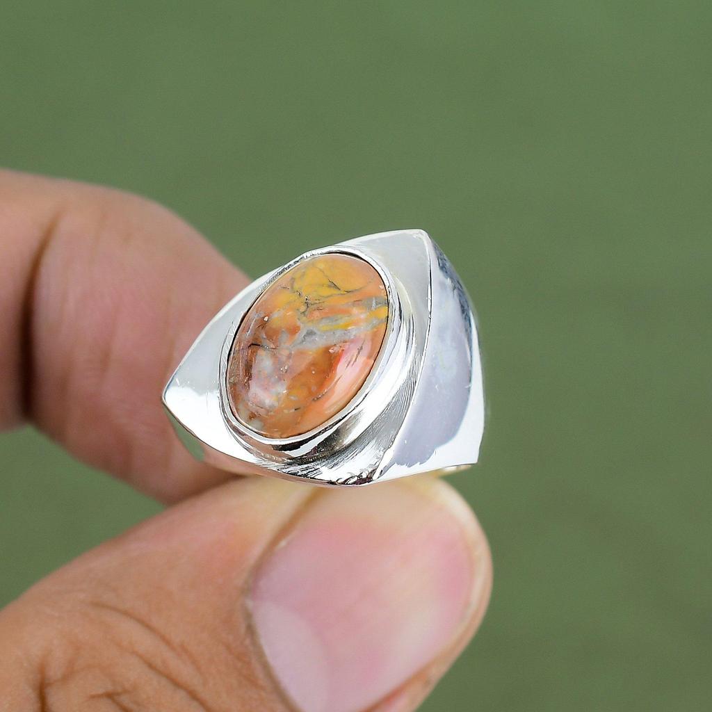 Maligano Jasper Ring 925 Sterling Silver Ring Amazing Jewelry Handmade Wonderful Ring Real Gemstone Ring Gift For Mom Available In Ring Size
