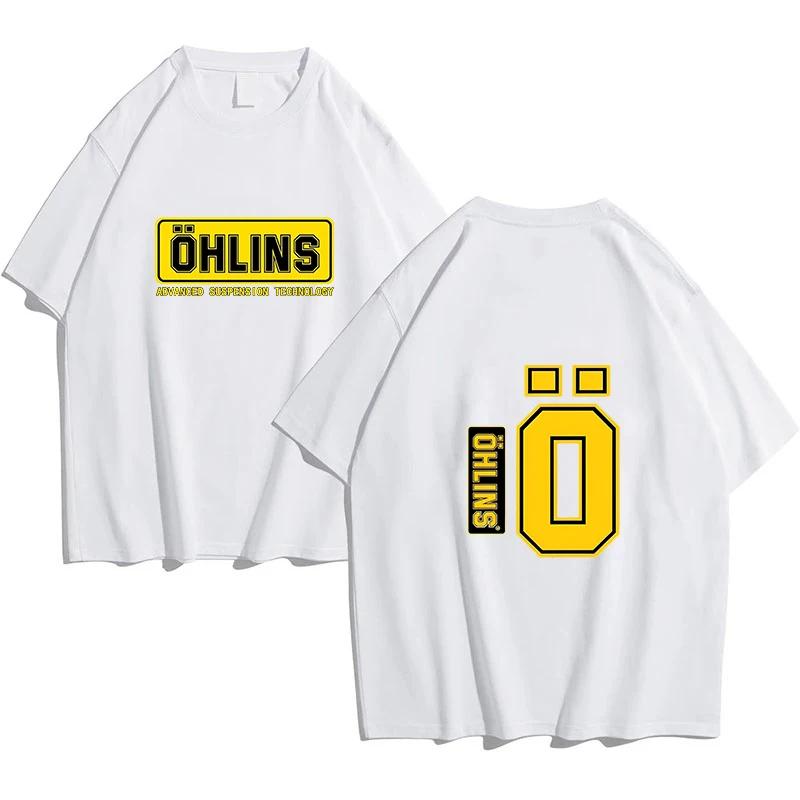 New Men's Unique Ohlins Sports Racing T-Shirt Pure Cotton Casual Shock Ohlins RXF34 M.2 Men's Comfortable and Popular Tee