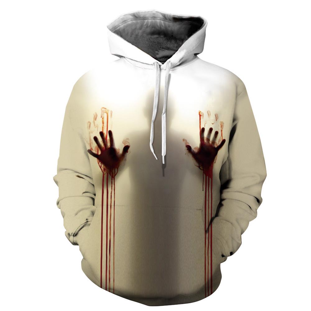 New Halloween Red sweatshirt women Long Sleeve fashion Cosplay 3D Witch Print oversize Hoodie clothes autumn sweat femme Jumpe
