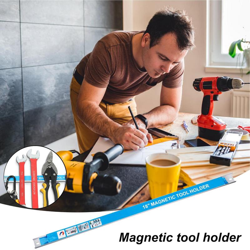 Magnetic Tool Holder Heavy Duty Tool Bar Space Saving Metal Organizer Rack Tool For Workshop Garage Home 8,12,18,20inch