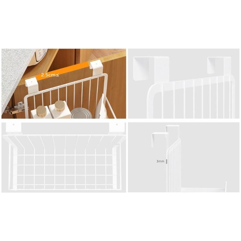 Home Metal Grid Storage Basket Bedside Caddy for Pantry,Bathroom Easy To Install