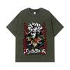 275 GSM Washed T-shirts 100% Cotton Black Clover V9 Print Unisex Heavy Cotton T Shirt