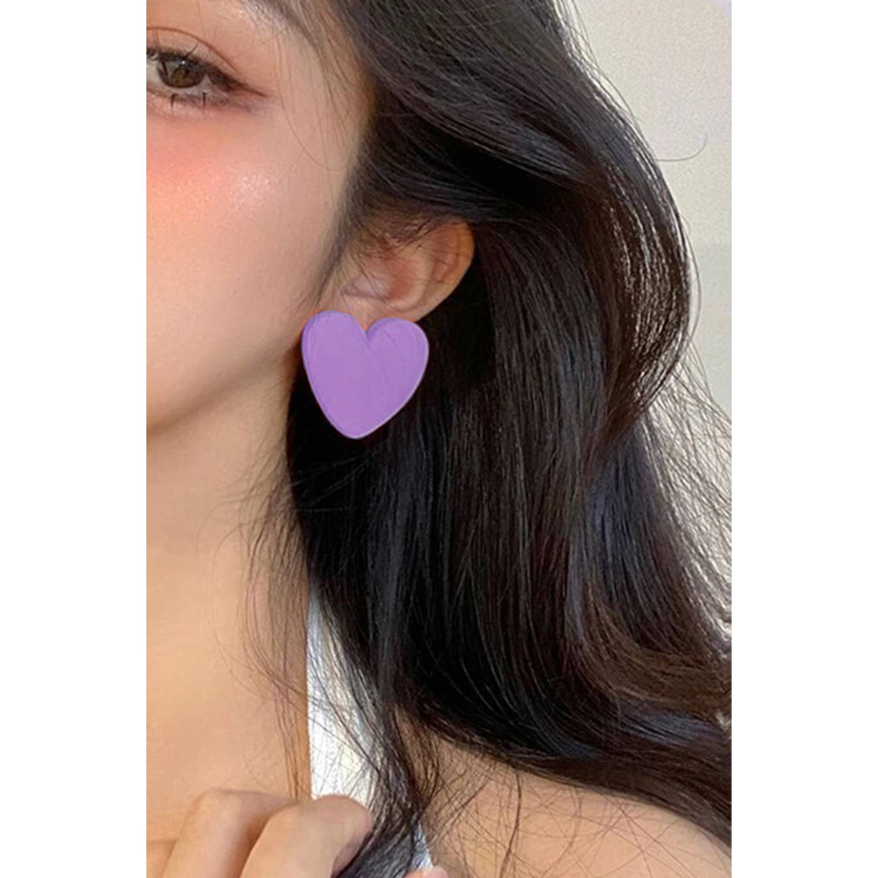 

Korean Style Vintage Colorful Heart Earrings Women s Earrings