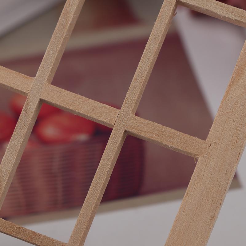 1:12 Dollhouse Miniature Wooden 12-Pane Window Frame Model Accessories Toys