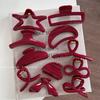High-End Red Glitter Hair Claw Clip - New Year Festival Accessory