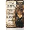 Metal Poster Horse Wall Art Vintage Sign 8x12 Inch Motivational Decor for Bar