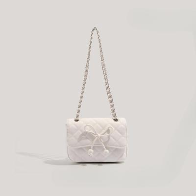 Modedesign Schleife Kleine Quadratische Tasche für Damen Beliebte Vielseitige Umhängetasche Nischenkette Pendlertasche