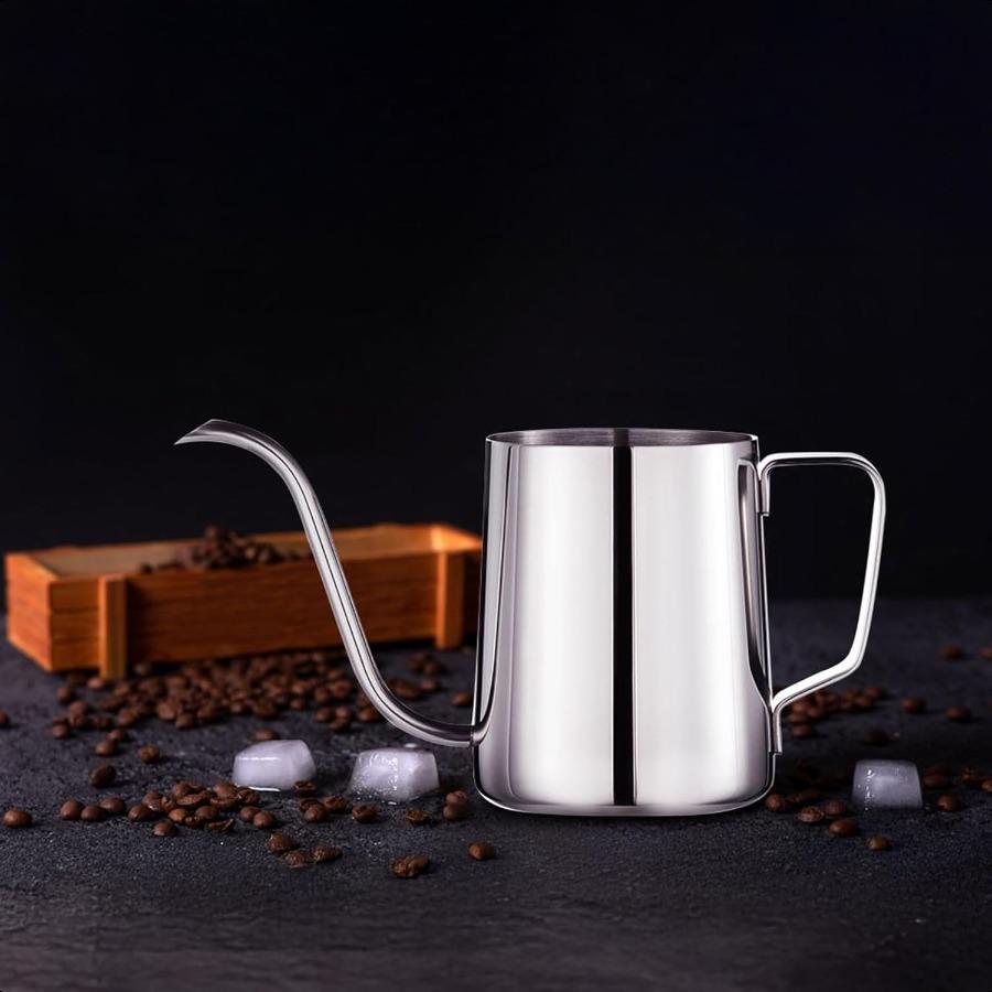 

Чайник для пуровера с носиком «гусиная шея», кофейник/чайник 12 унций, с ручкой для подвешивания, ручной, с тупым длинным узким носиком для капельного полива, чайник «гусиная шея» для кемпинга, для кофе United States