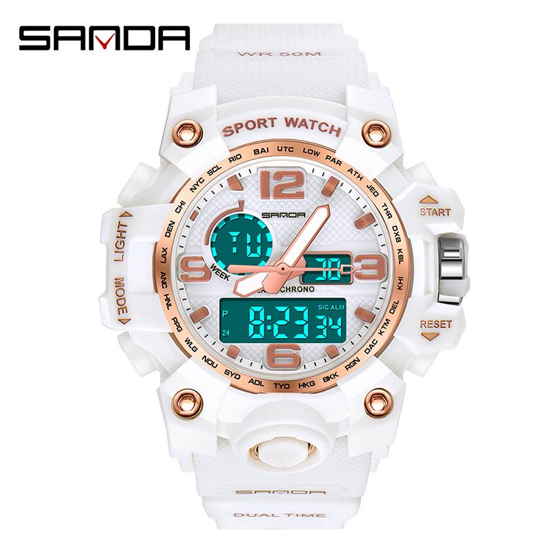 Sanda Fashion Luminous Waterproof Multi-function Sports Watch for Men & Women, Suitable for Students