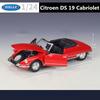 Welly 1/24 Citroen DS19 Cabriolet Alloy Luxy Car Model Diecast Metal Classic Retro Car Sports Vehicle Model Simulation Kids Gift