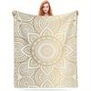 Mandala Golden Flannel Brush Blanket Lightweight Comfortable Bed Blanket Soft Blanket Suitable for Sofa Sofa Suitable for Home