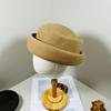 100%Wool British Retro Temperament Felt Beret Women Fashion Round Concave Top Fedoras Lady Painter Hat Elegant Trend Pillbox Hat