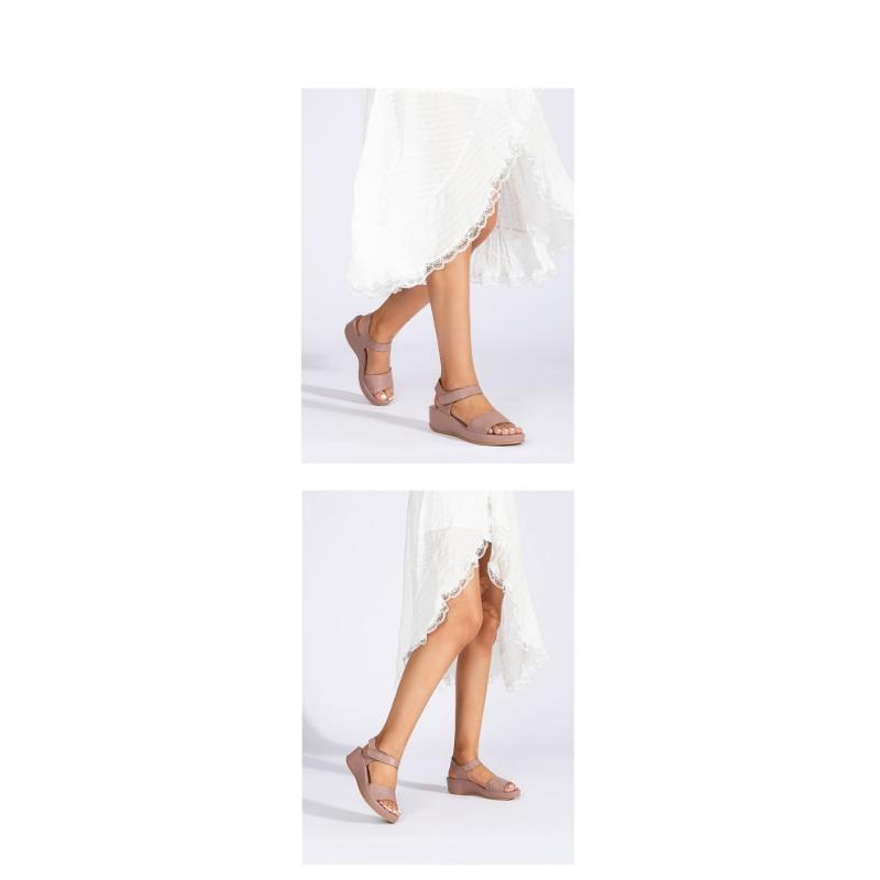 Sandalias de Playa con Pendiente en Relieve Tacón Alto Moda Cómodas Casuales de Una Tira Zapatos Romanos