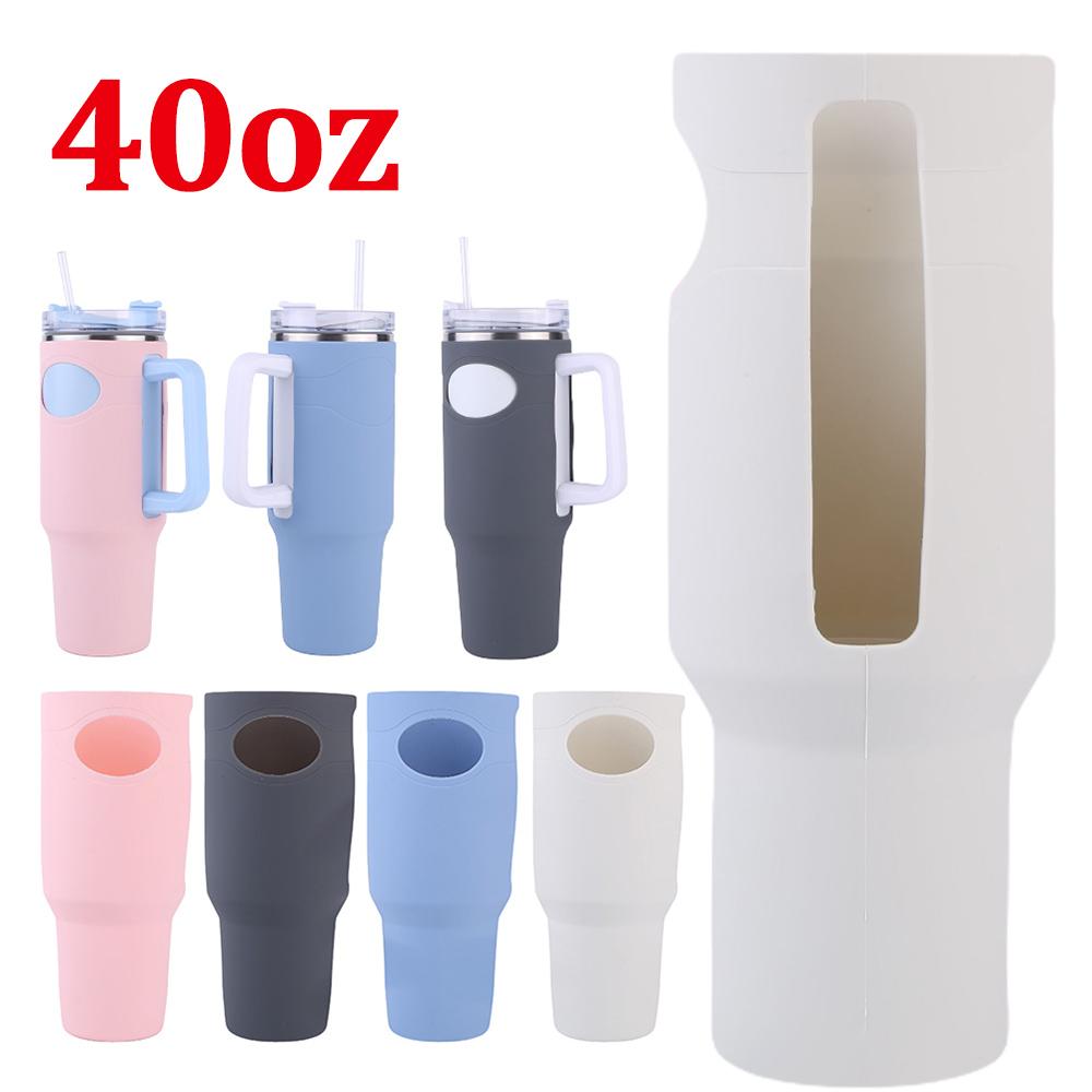 Husă de protecție din silicon pentru pahar Stanley de 40oz, corp complet, manșon antiderapant din cauciuc, manșon anti-zgârieturi pentru sticlă