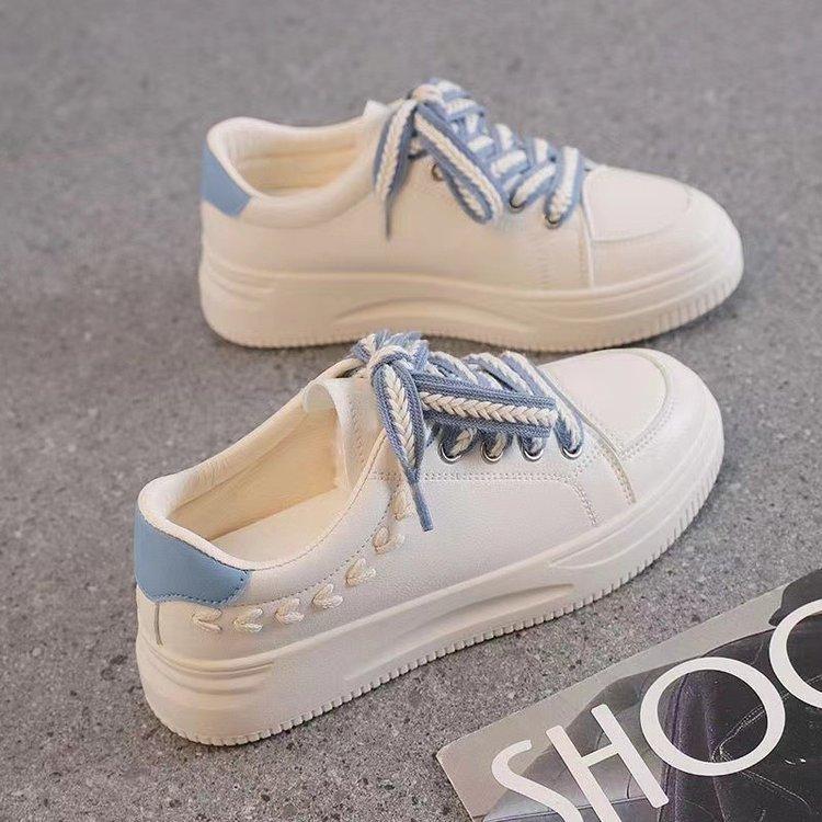 INS Trendy White Shoes Women's  Spring New Wheat Student Women's Sneaker Soft Bottom Casual Sneakers Women's Shoes