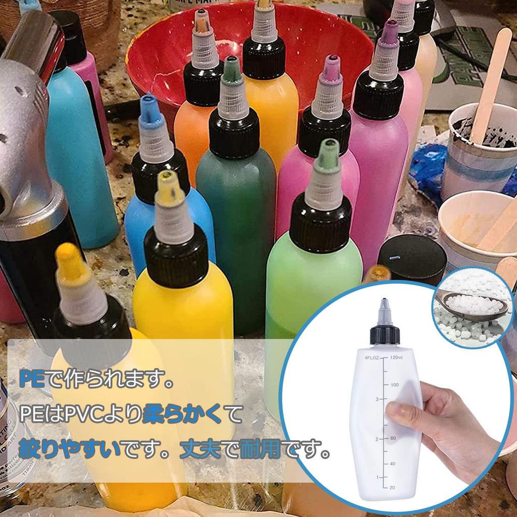 Set of 12 120ml Plastic Dropper for Plastic Model Small Dropper Paint Liquid for and Includes 6 Funnels Bottles, Translucent, Graduated, Paints,