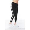 Women's Cotton Side White Striped Ankle Length King Size Lycra Sports Tights - 4902-4077