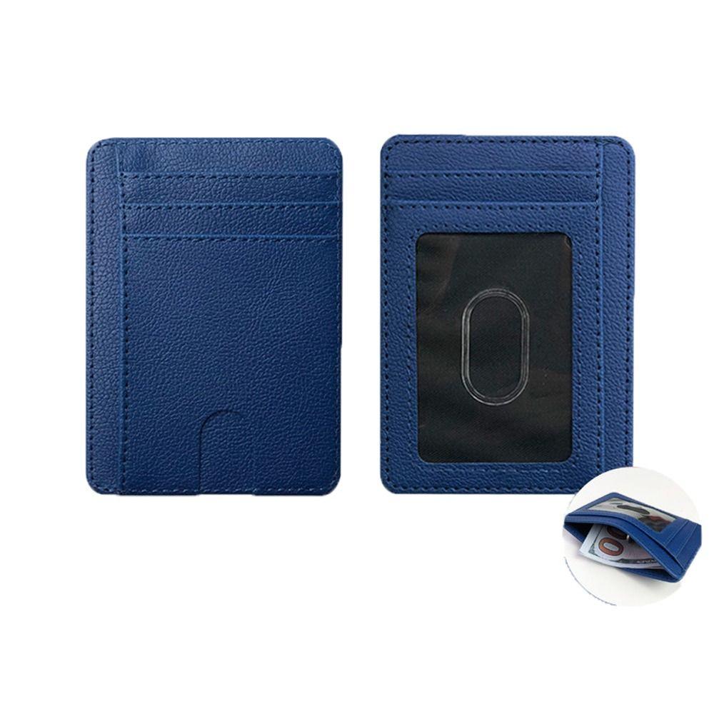 RFID Blocking PU Coin Purse 8 Slots Simple Card Case Elegant Leather Credit ID Card Holder  Travel