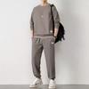 Men's Autumn Waffle Long-Sleeve Track Suit - Trendy Two-Piece