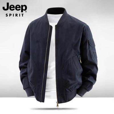 JEEP SPIRIT Men's Loose Fit Cotton Bomber Jacket
