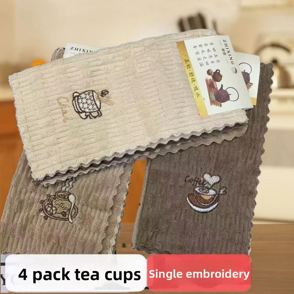 8-1 ks Koralový samet Avokádo Čtvercový ručník, Měkký a savý kuchyňský ručník, Utěrka do myčky, Čisticí ručník