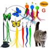 10 Styles of Cat Feather Toys,Telescopic Fishing Rod Toys for Teasing Cats,Accompanying Training, Suitable for All Kinds of Cats