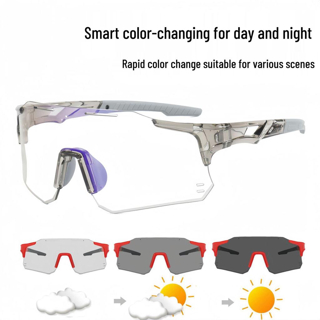 New Unisex Photochromic Outdoor Sports Sunglasses: Trendy, Windproof Cycling Glasses