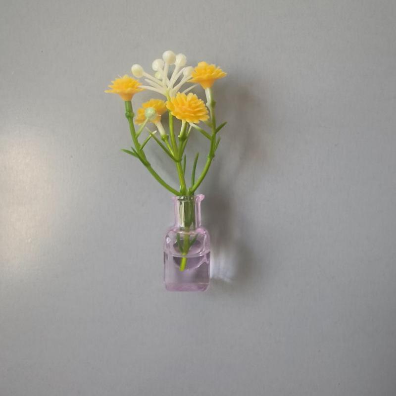 Süßes Rosa Blumen-Gürtel & Mini-Magnet-Vasen-Kühlschrank-Deko-Set