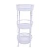 Carrito de Servicio Metálico Giratorio de 3 Niveles Multifuncional Plegable Redondo de Almacenamiento Carrito para Cocina