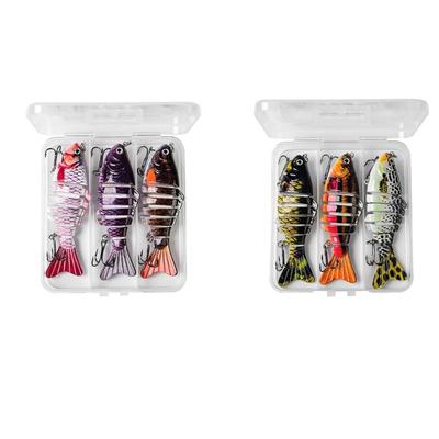 3Pcs Fishing Swimbaits  Fishing Lures Multi Jointed Artificial Hard Baits Slow Sinking Simulated Swimming Lures