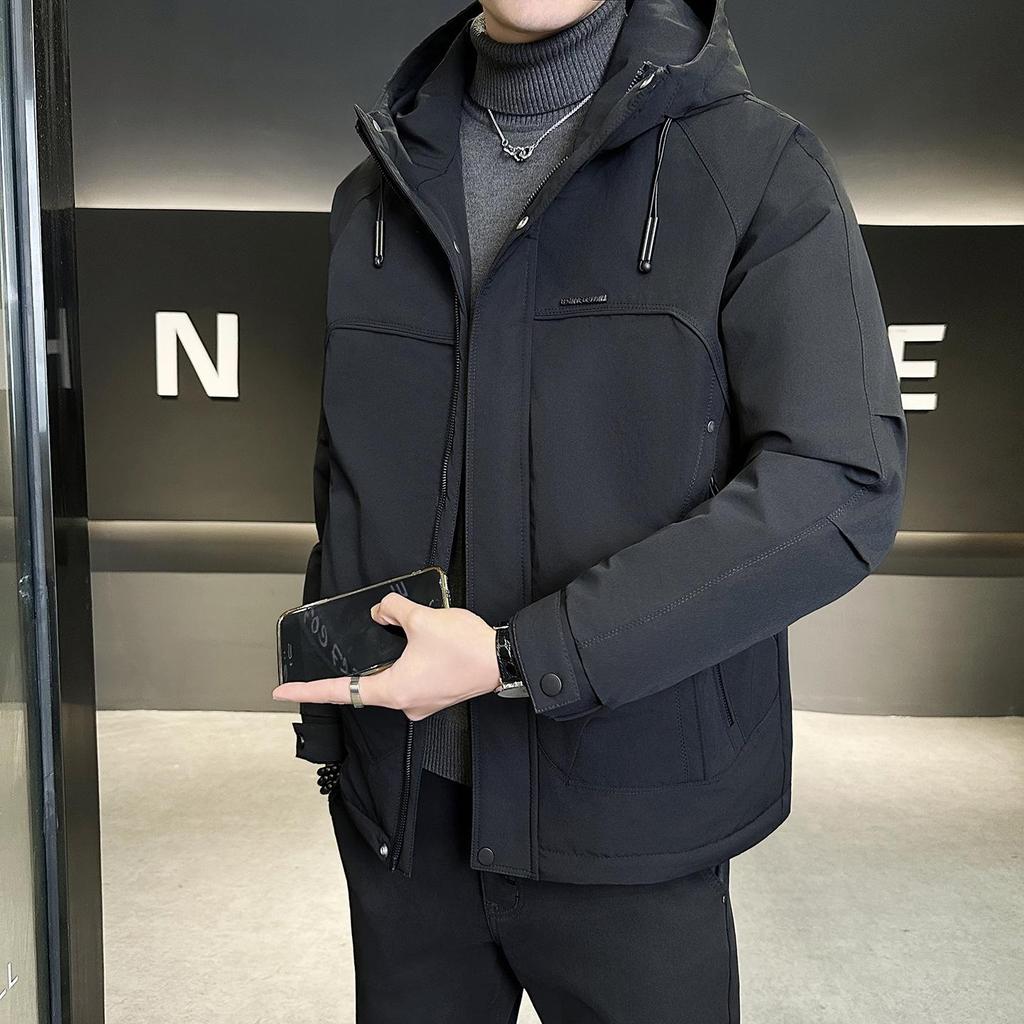Men's Winter Light Luxury Hooded Down Jacket - Versatile Business Fashion Trend Coat
