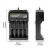 4 Slots Battery Charger 18650 Portable Charger for 3.7V Li-ion Rechargeable Batteries 18650/18490/16340/14500/10440 USB Charger