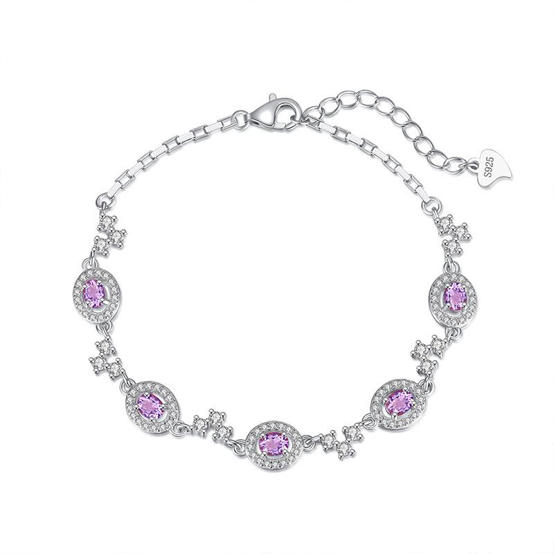 High-end design natural crystal stone bracelet women's s925 sterling silver new fashion personalized hand jewelry