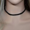 Damski naszyjnik typu choker z gunmetalowymi cyrkoniami, Elegancki do noszenia na co dzień i na imprezy, Wszechstronna biżuteria modowa