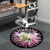 1pc Pink Dahlia Flower Chair Carpet for Office, Round Non Slip Durable Large Size Office Carpet, Suitable for Office